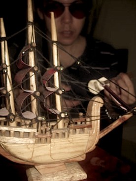 A wooden ship built by Michael Salvador